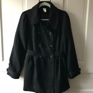 Napoli Short Black Pea Coat